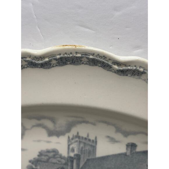 Vintage Serving Platter Country Side Gray Old Hall Street in Potterne 9x12" - Picture 4 of 8